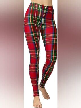 Viv Collection Tartan Plaid Stretch Leggings